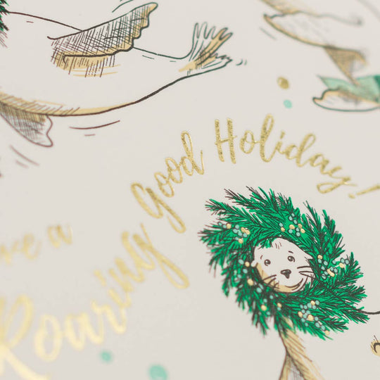 Holiday Roaring Sea Lions Card: Single Card