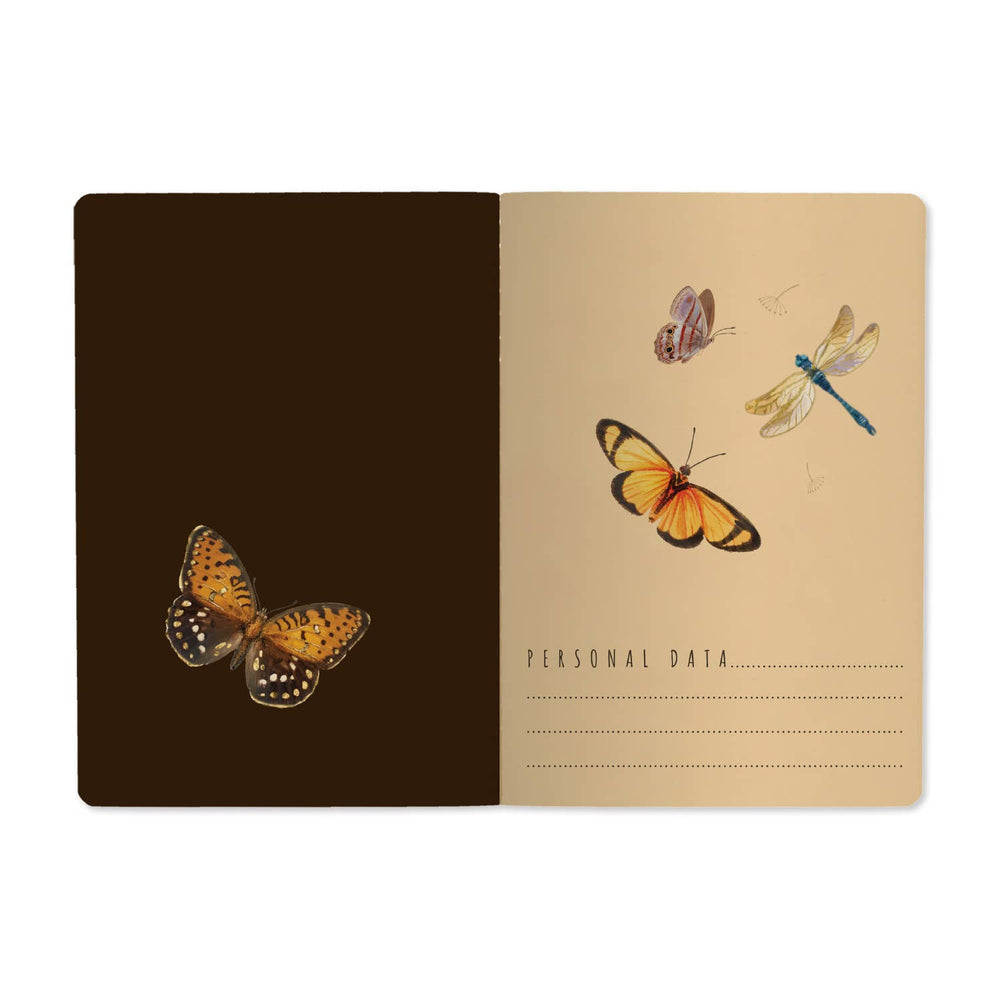 A5 Notebook - Butterflies and Peonies 