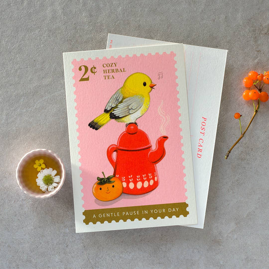 Cozy Herbal Tea Postcard