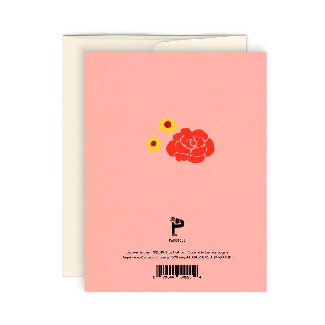 JUST MARRIED — Greeting card