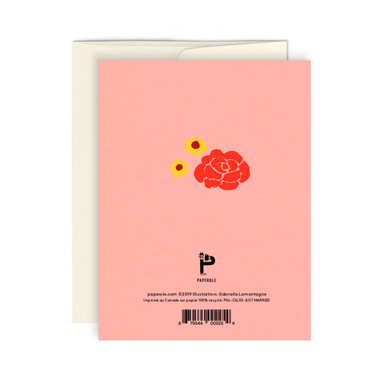 JUST MARRIED — Greeting card
