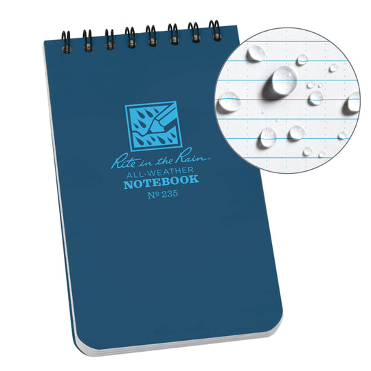 Rite in the Rain 3" x 5" Top Spiral Notebook - Blue