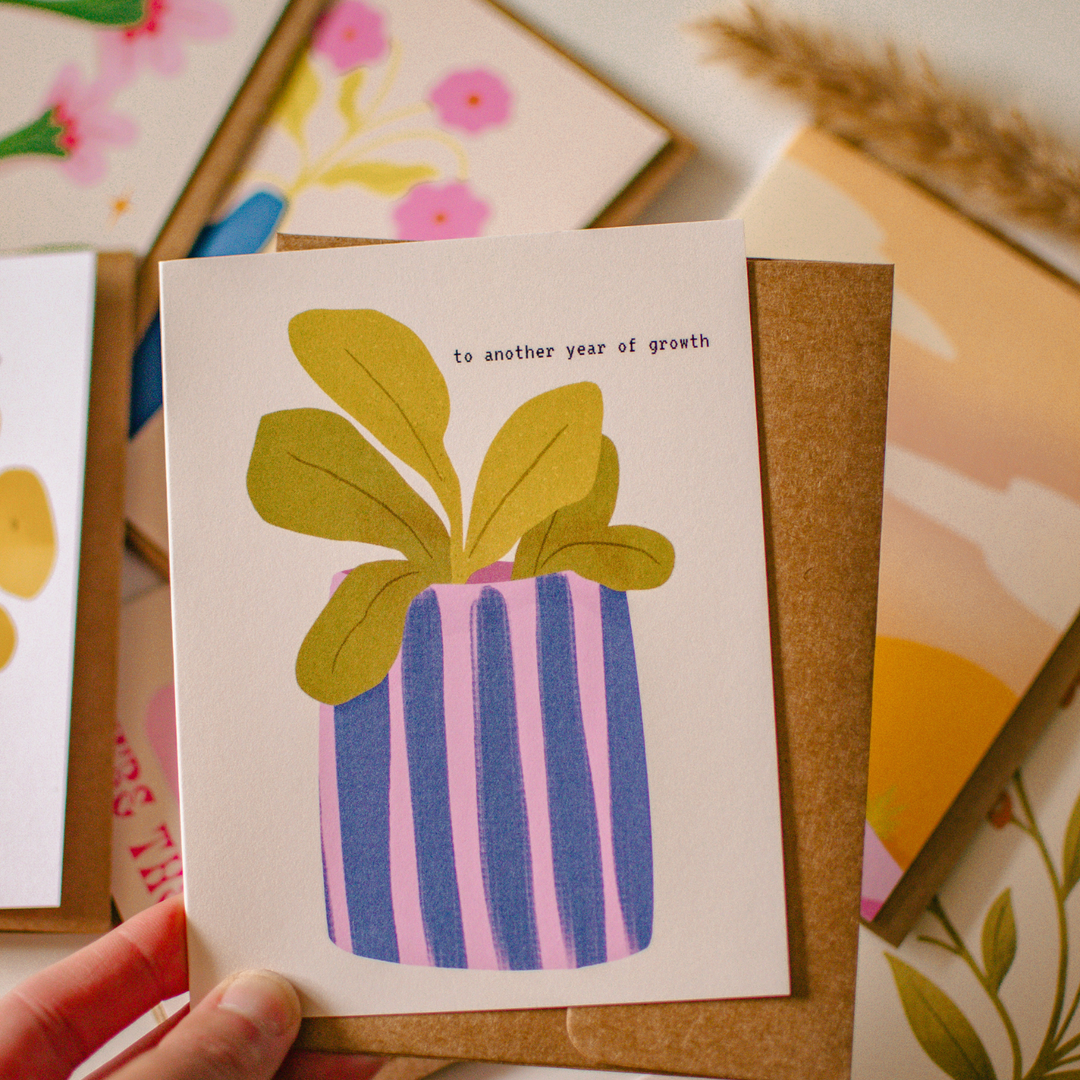 Another Year of Growth | House Plant Greeting Card