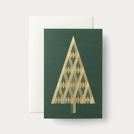 Gold Foil Tree Card | All Is Bright: Green and Gold