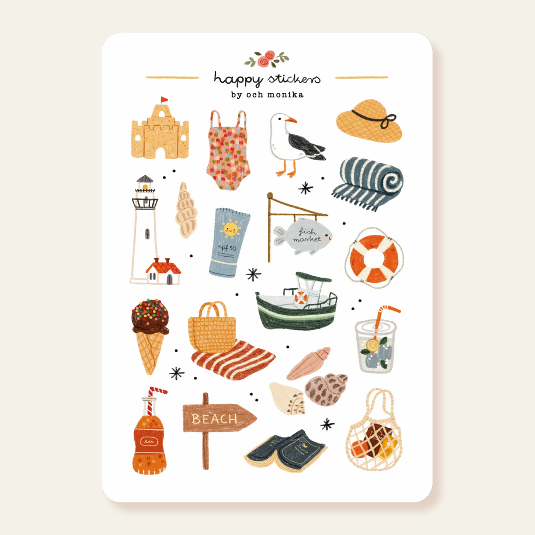Seaside - Planner &amp; Journal Stickers | A6 Matte Paper