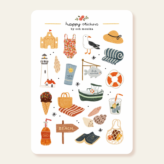 Seaside - Planner &amp; Journal Stickers | A6 Matte Paper