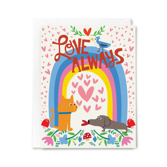 Love Always Love &amp; Friendship Dog &amp; Cat Greeting Card