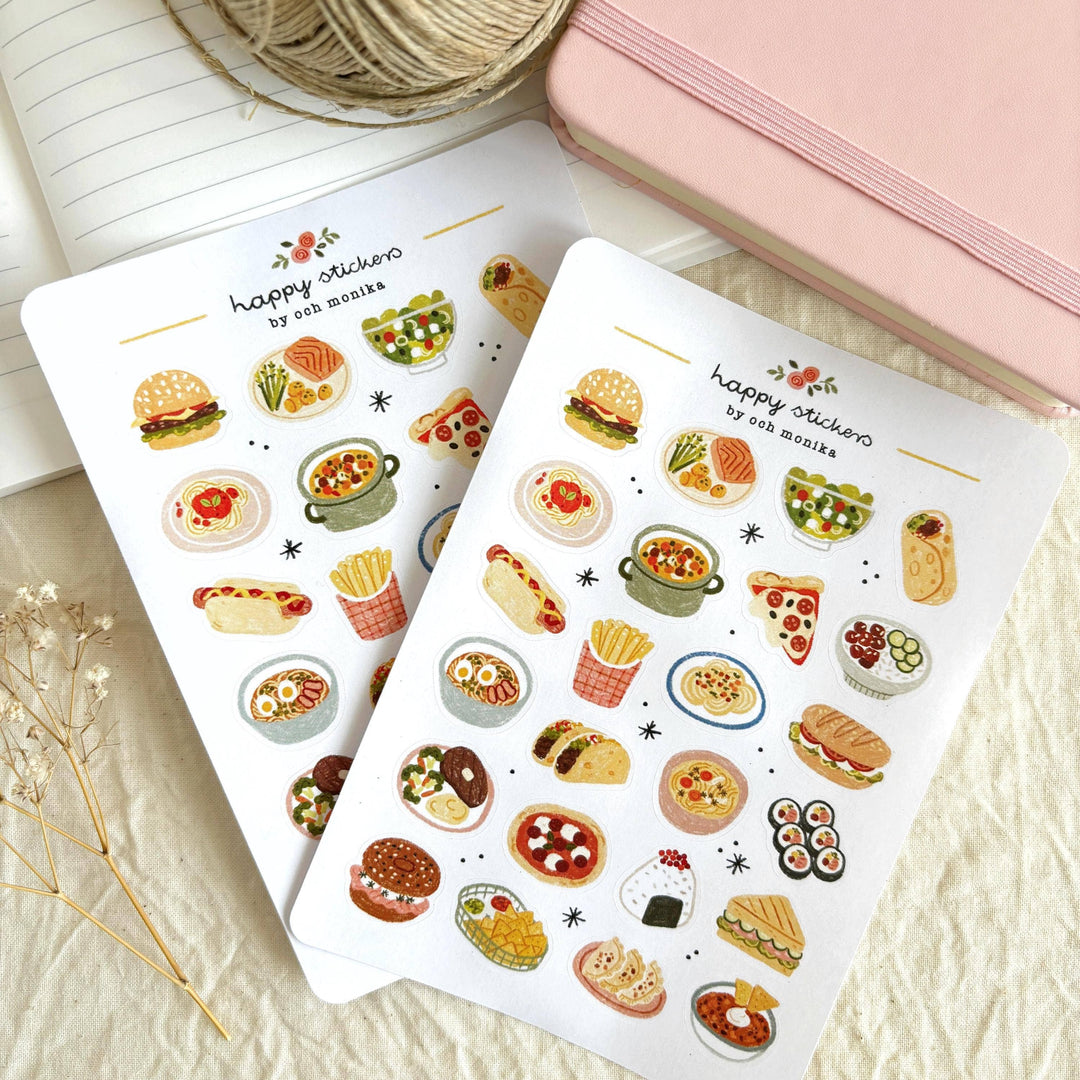 Dinner Time - Planner &amp; Journal Stickers | A6 Matte Paper