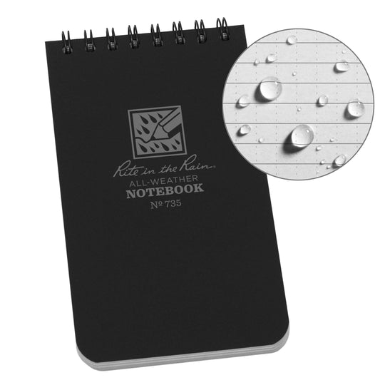 Rite in the Rain 3" x 5" Top Spiral Notebook - Black