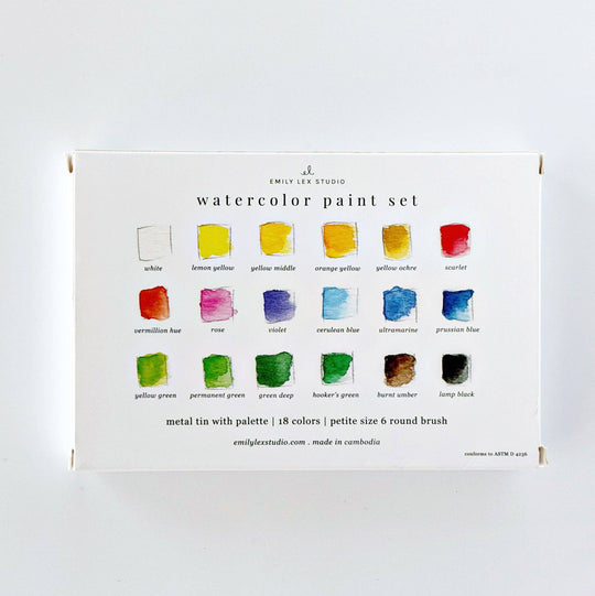 Watercolor paint set 18 colors with brush