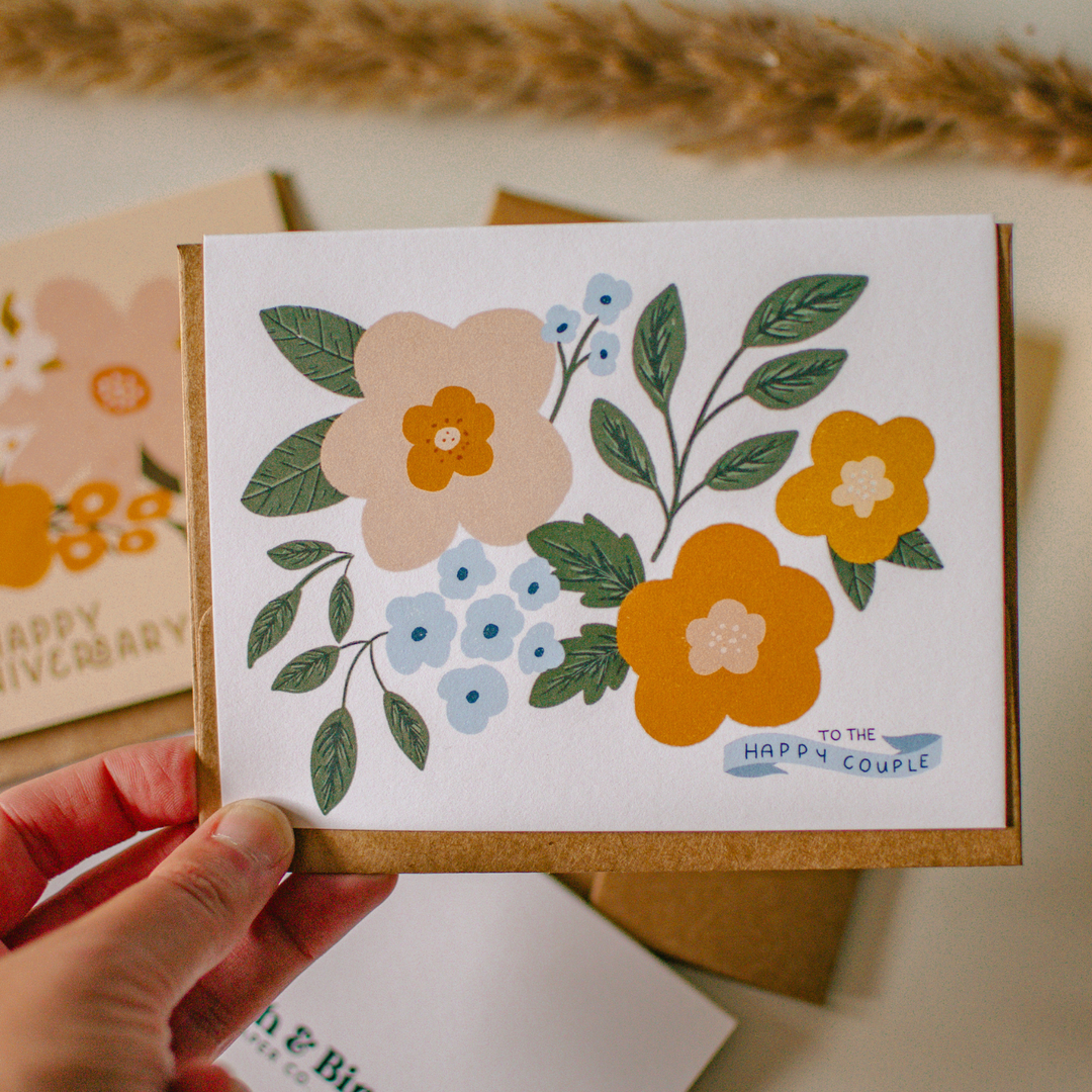 To the Happy Couple Card | Modern Floral Wedding Card