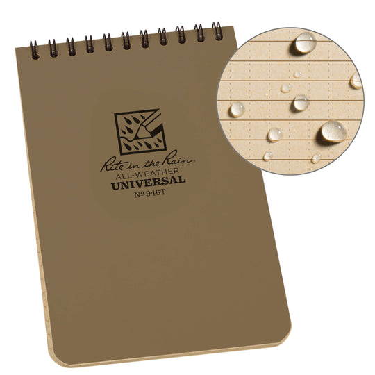 Rite in the Rain 4" x 6" Tan Top-Spiral Notebook