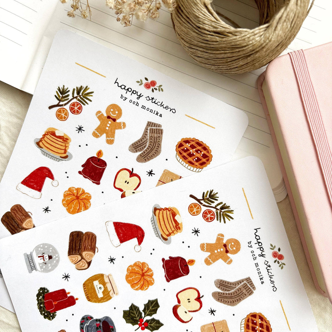 Warm Wishes - Sticker Sheet | Holiday Gift Stationery