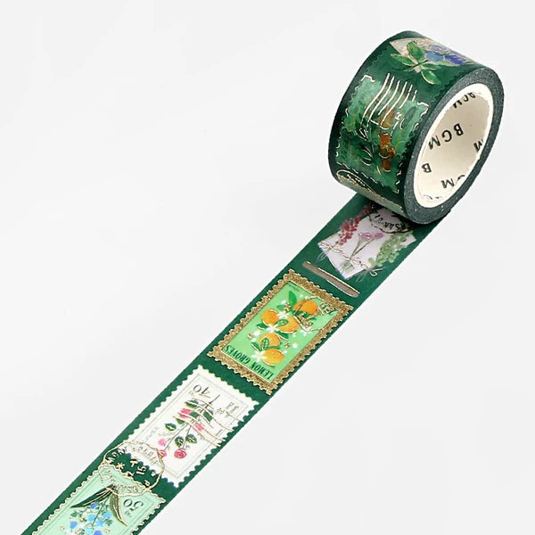 BGM Washi Tape Post Office/Plant Green
