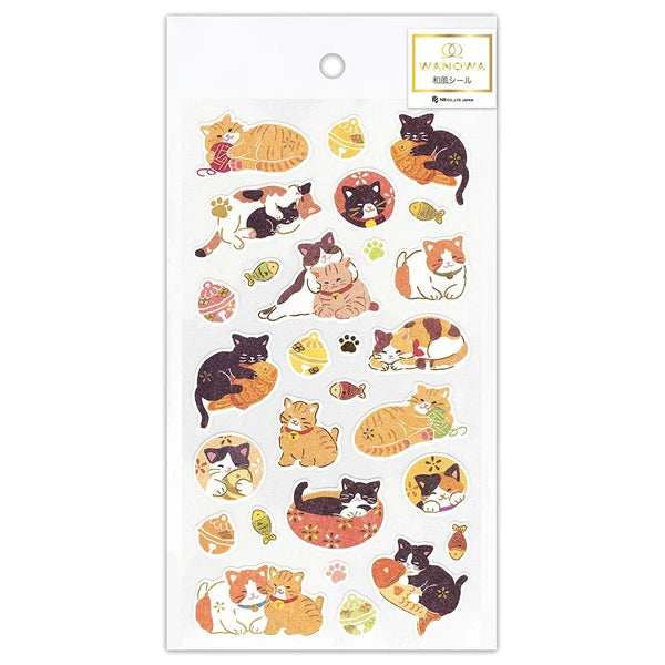 NB Co Stickers Large W A N O W A Japanese Cat