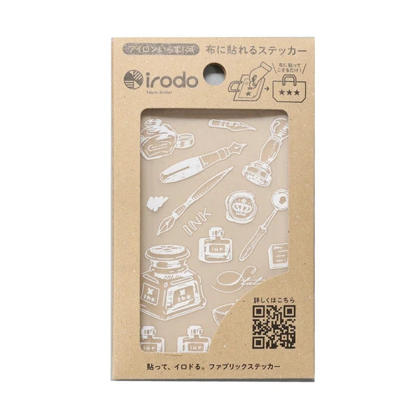 Irodo Washi Tape Ironless Fabric Sticker - Ink White