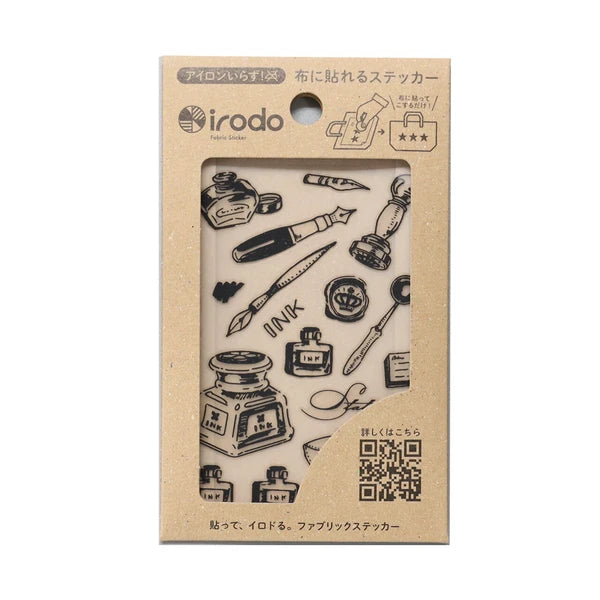 Irodo Washi Tape Ironless Fabric Sticker - Ink Black