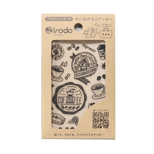 Irodo Washi Tape Ironless Fabric Sticker - Coffee Black