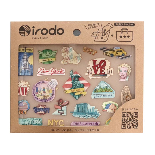 Irodo Fabric Transfer Stickers - World Travel NY