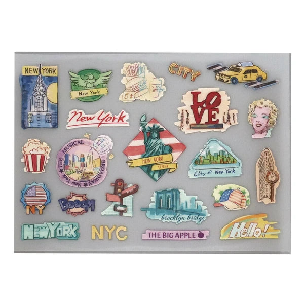 Irodo Fabric Transfer Stickers - World Travel NY