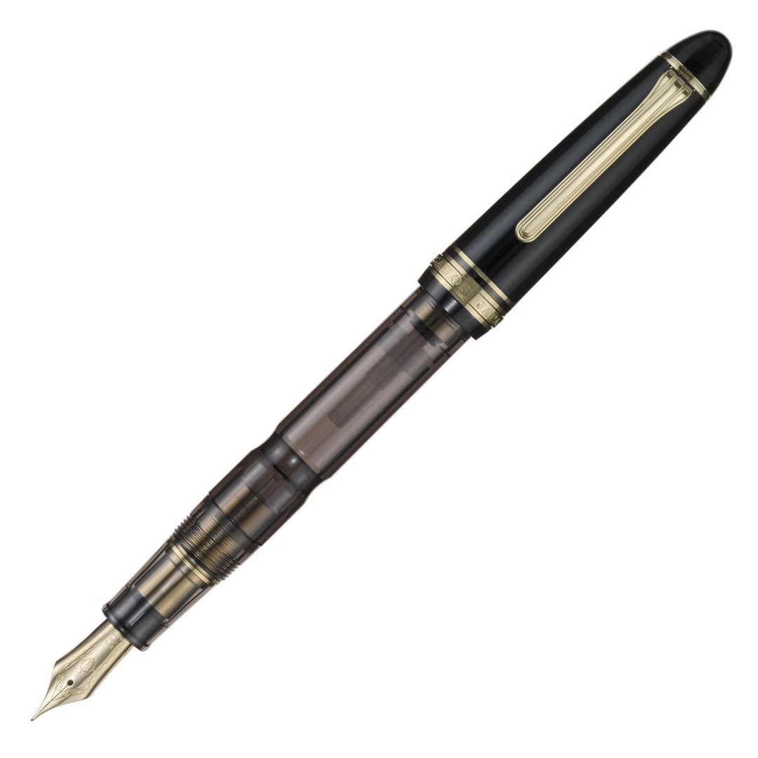 Sailor Japan Fountain Pen 1911 Realo 18k- Clear Black