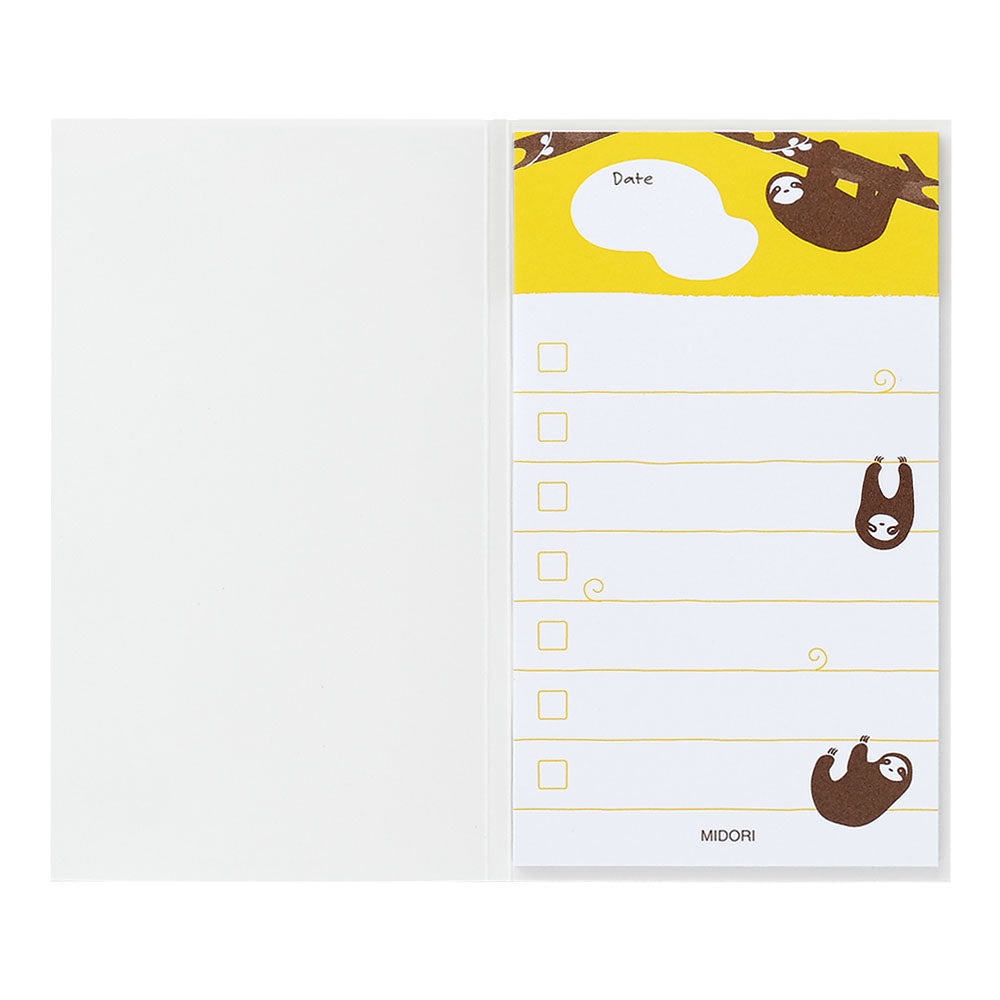 Midori Sticky Memo To Do List Sloth