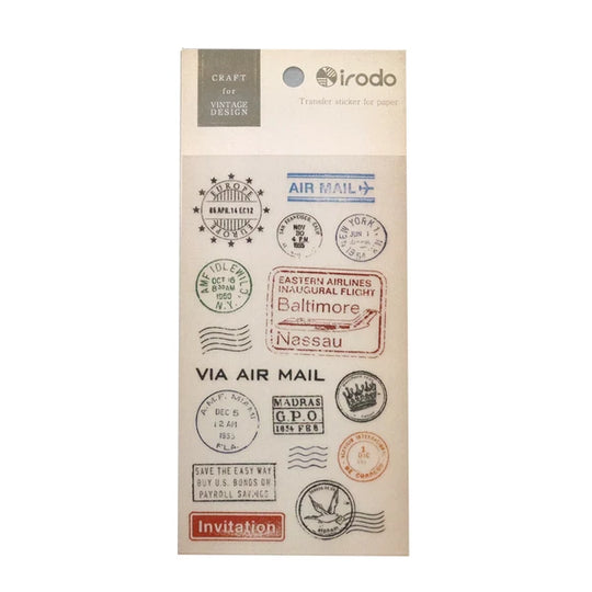 Irodo Paper Transfer Stickers - Postmark