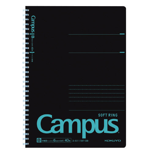 Kokuyo Campus Soft Ring Notebook - B5 Lined Black Blue