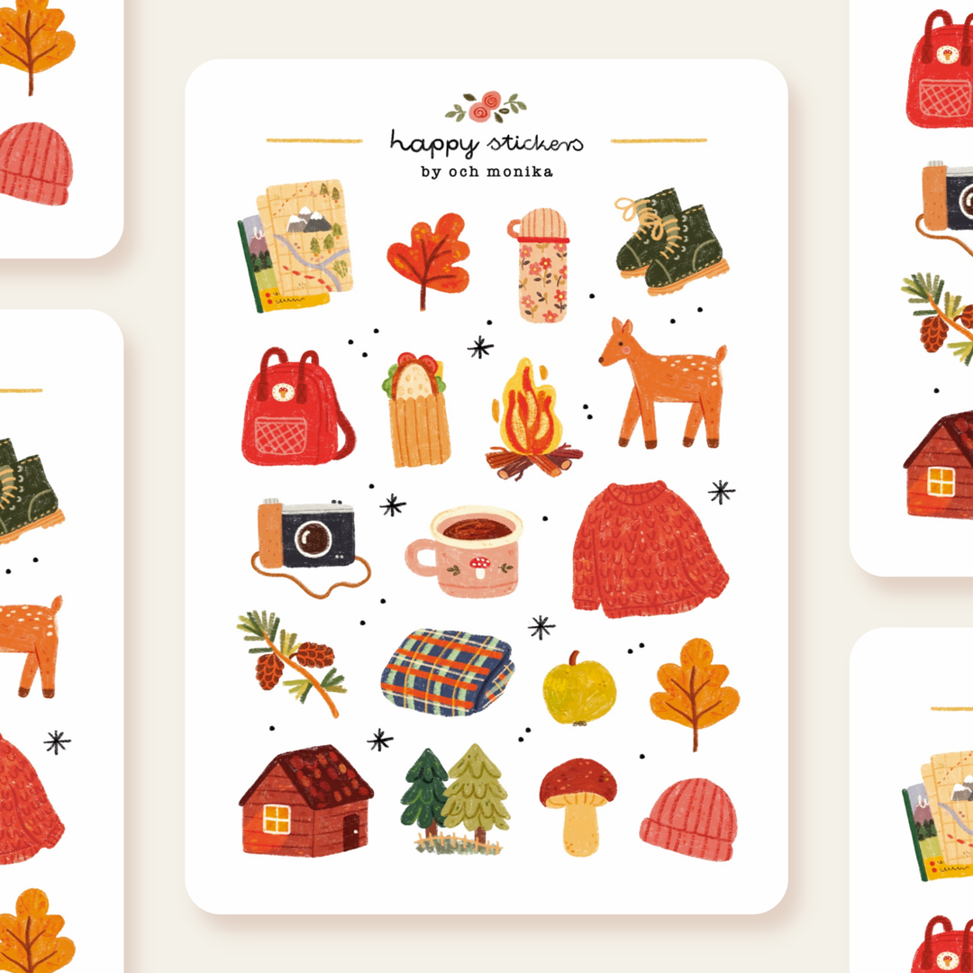 Hiking - Sticker Sheet | Outdoor Adventure Stationery