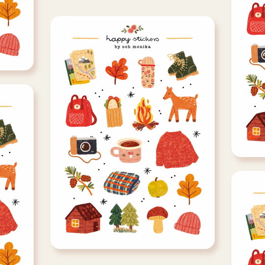 Hiking - Sticker Sheet | Outdoor Adventure Stationery
