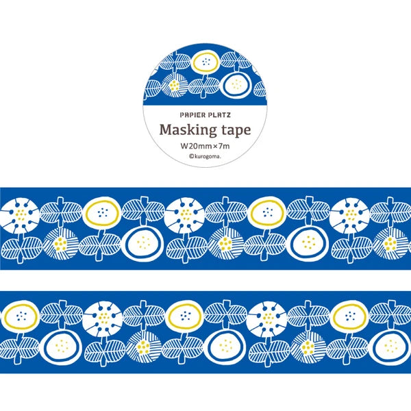 Papier Platz Kurogoma Washi Tape - Flower Shaped Pattern