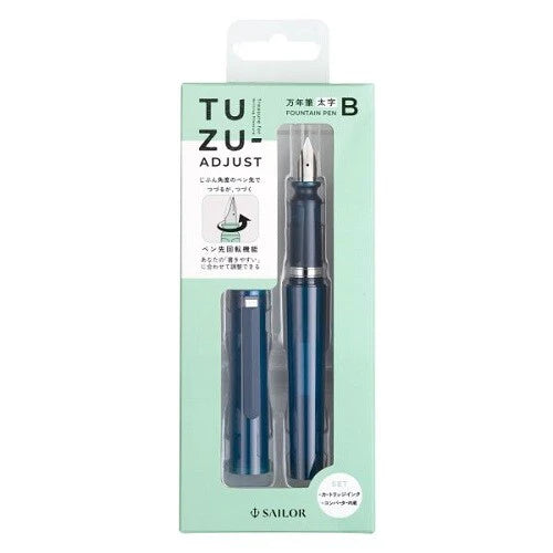 SAILOR Fountain Pen TUZU ADJUST Bold Type - Clear Navy