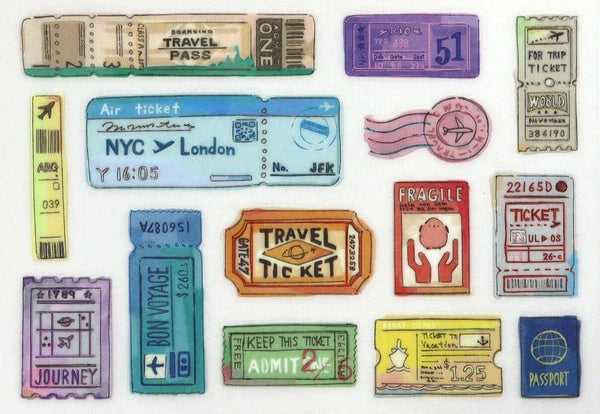 Irodo Fabric Transfer Stickers - Travel Ticket