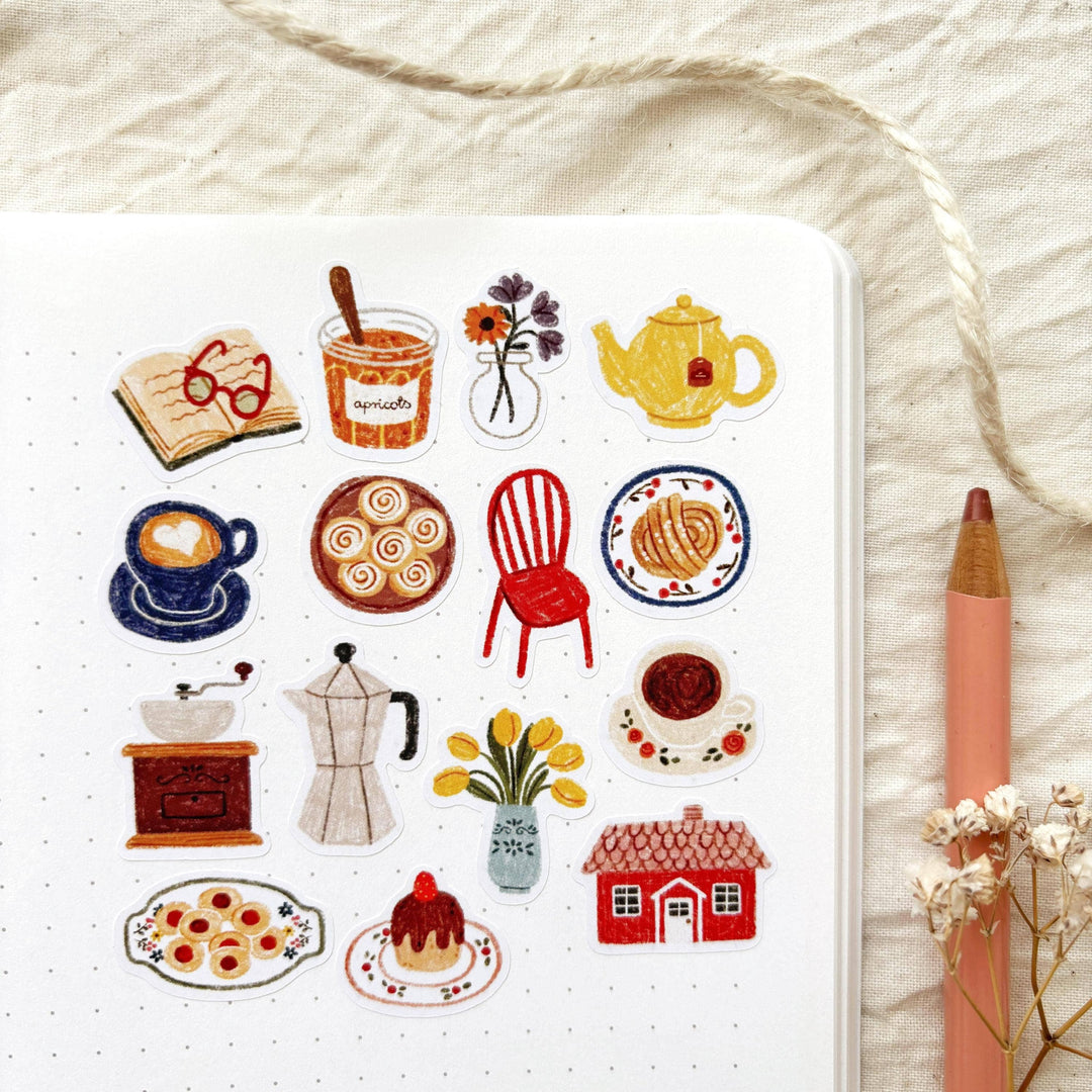 Fika - Sticker Sheet | Hygge Coffee Lover Stationery