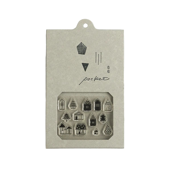 JIZAI Clear Stamp POCKET Houses 01