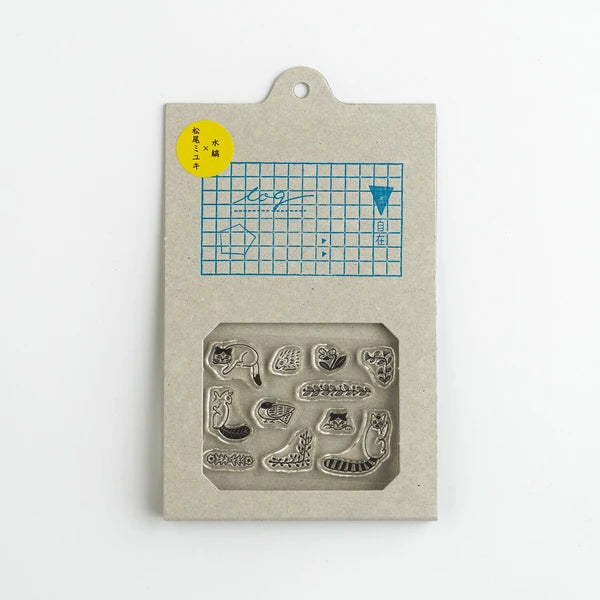 Matsuo Miyuki × Mizushima JIZAI Clear Stamp LOG Techo Moriage-Tai Small Animals