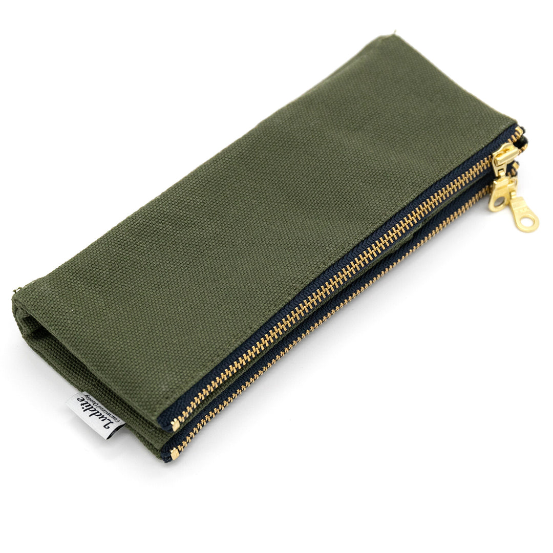 Luddite Canvas Pen/Pencil Case- Khaki Green