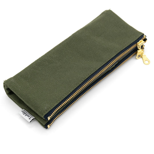 Luddite Canvas Pen/Pencil Case- Khaki Green