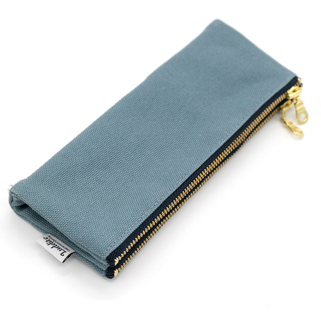 Luddite Canvas Pen/Pencil Case- Light Blue