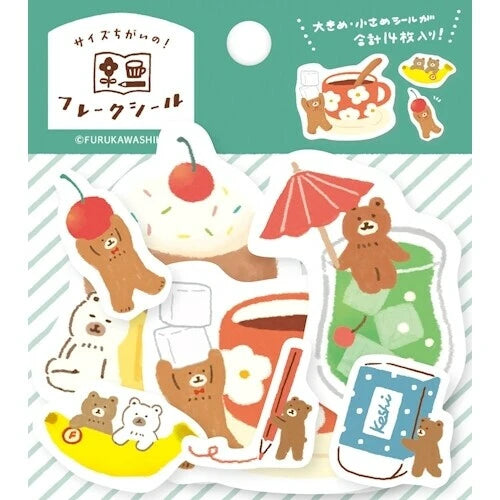 Furukawa Shiko Flake Sticker - Helpful Bear