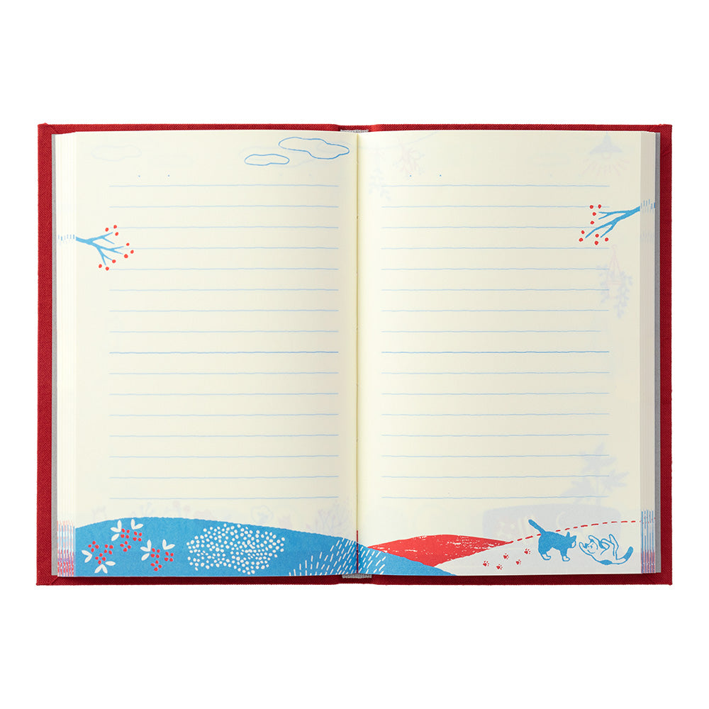 Diary with Embroidery Bookmark Cat