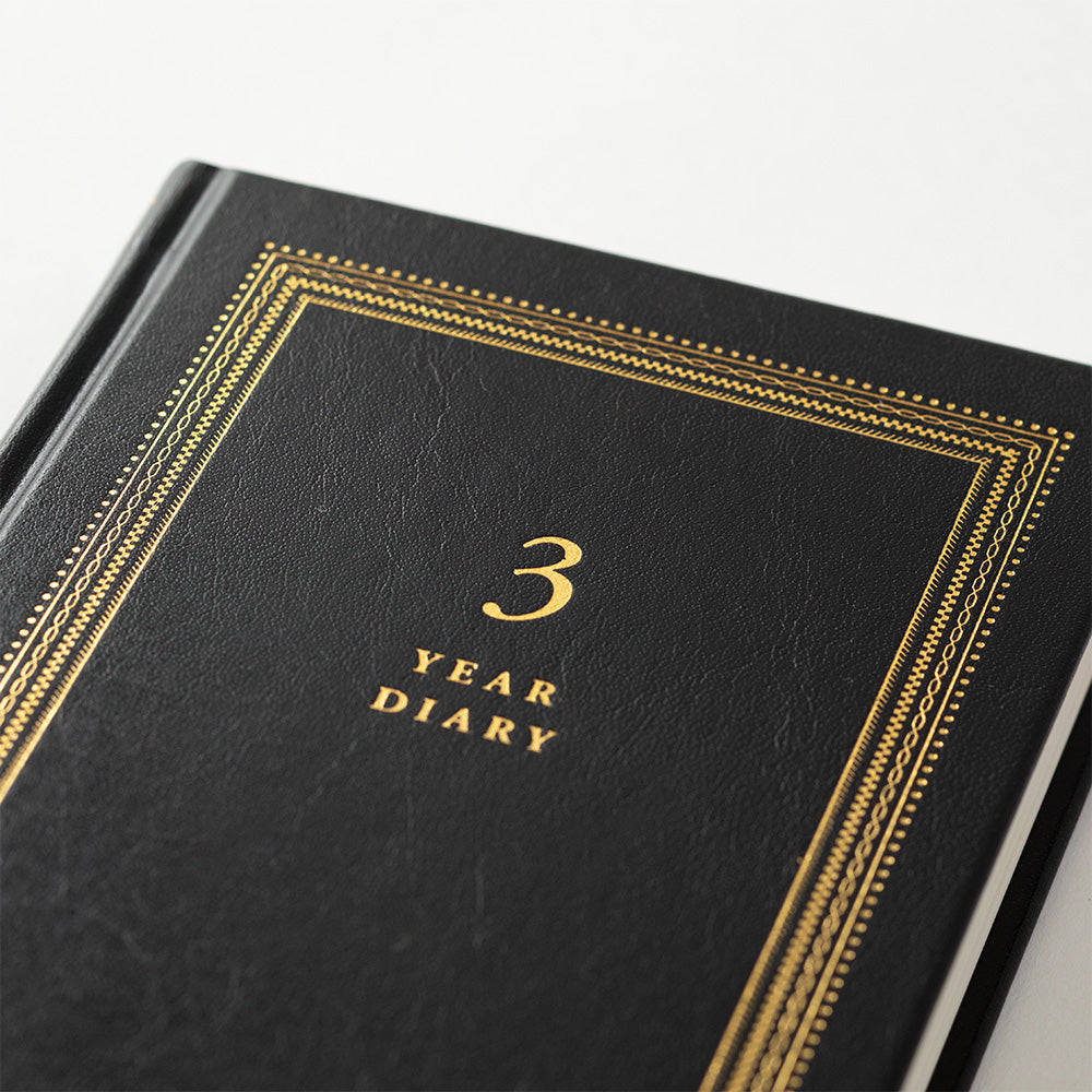 3-Year Diary Recycled Leather Black