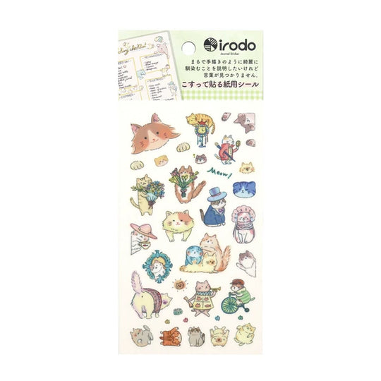 Irodo Paper Transfer Stickers - W Cat