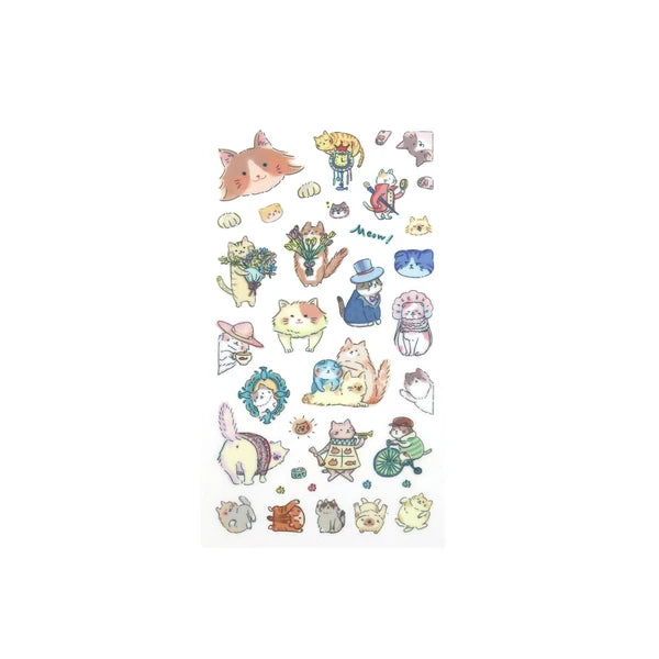 Irodo Paper Transfer Stickers - W Cat