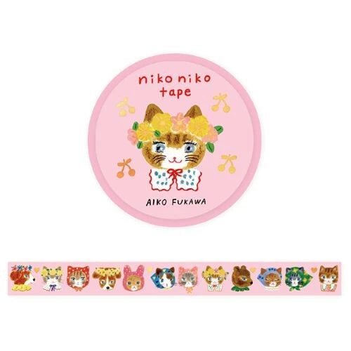 Hyogensha Foil-Stamped Masking Tape Nikoniko