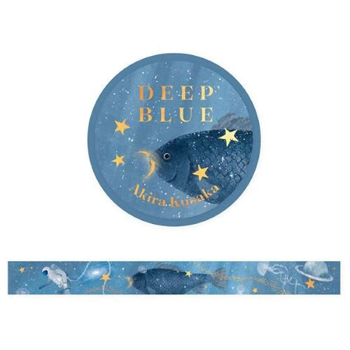 Hyogensha Foil-Stamped Masking Tape Deepblue