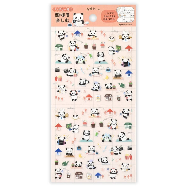 NB Co Stickers Large Panda Enjoying His Hobby