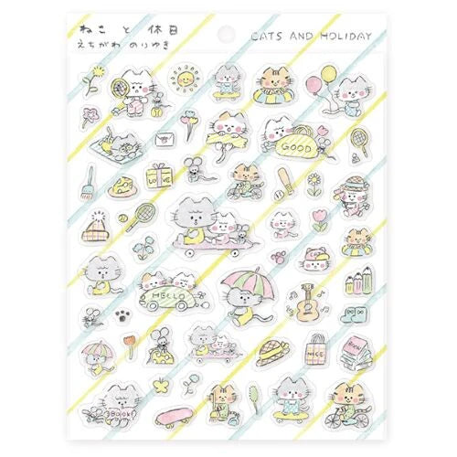 HYOGENSHA Stickers Seal - Cat and Holiday Noriyuki Echigawa