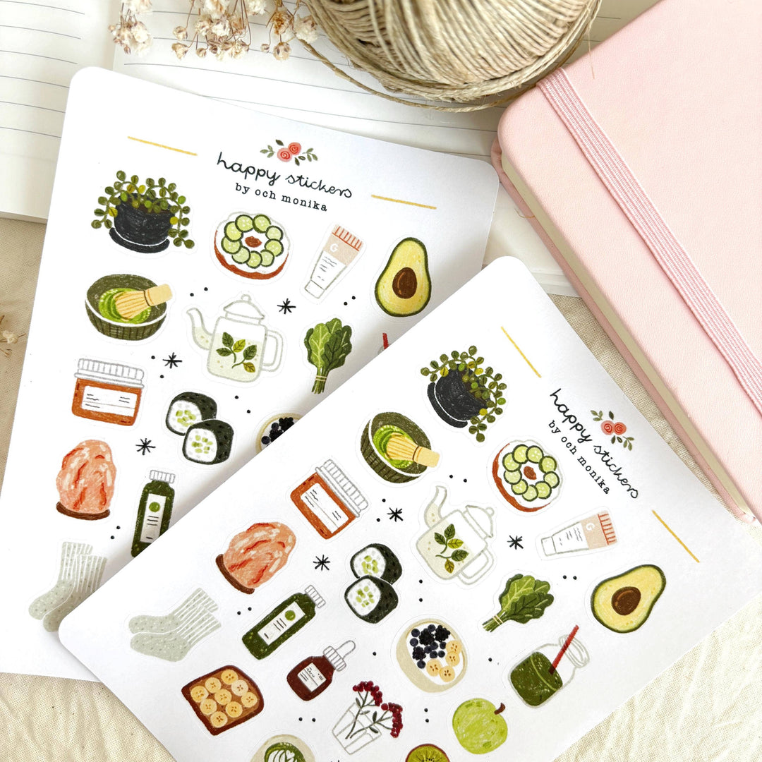 Fresh Green - Planner &amp; Journal Stickers | A6 Matte Paper