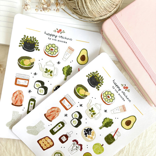 Fresh Green - Planner &amp; Journal Stickers | A6 Matte Paper